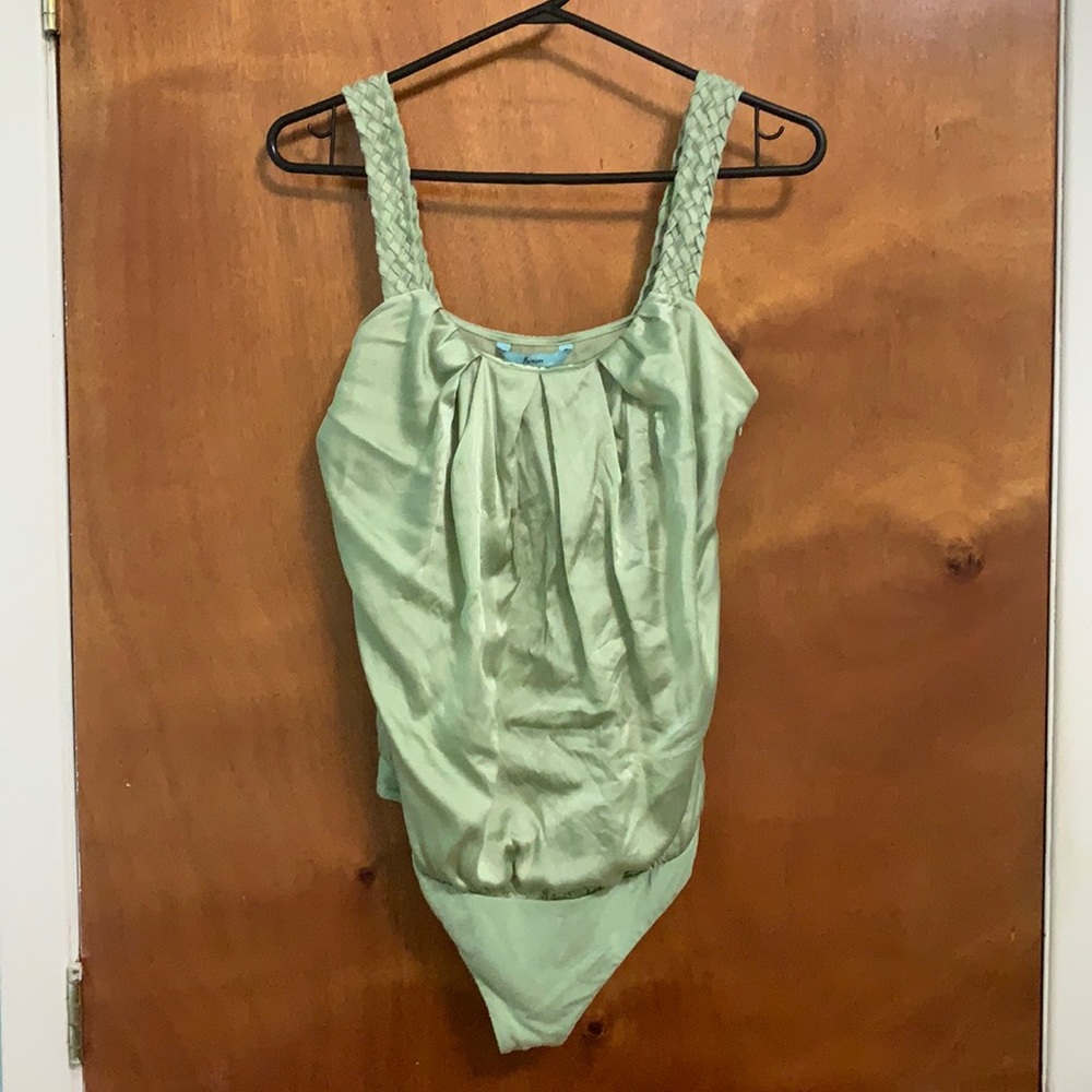 Marciano light green Silk bodysuit medium